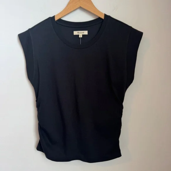 NWT Madewell Black Side-Cinch Muscle Tee SZ XS - Picture 4 of 7